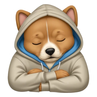 Dog with hoodie  an sleeping  sticker