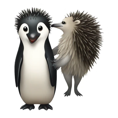 penguin + porcupine sticker