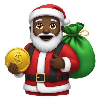 Black Santa with a money bag sticker