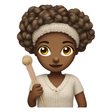 Girl doing crochet sticker