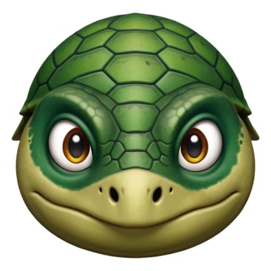 Angry dark green turtle that has half closed eyelids sticker
