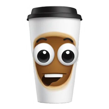coffee cup with googly eyes sticker