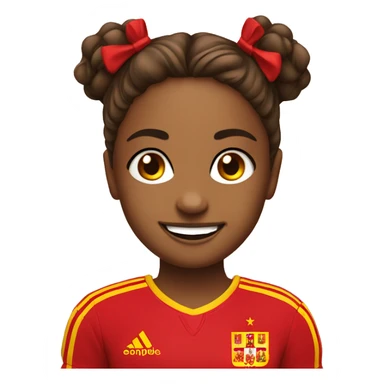 smiling girls with a spain trikot sticker