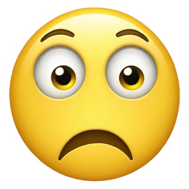 yellow circle with eyes looking to the side and straight face sticker