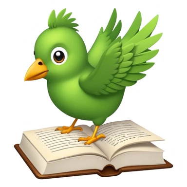 passaro escrevendo um livro sticker