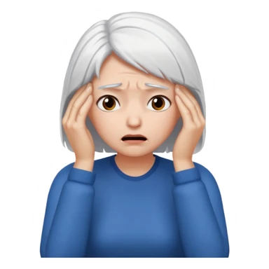 female white hair face palm
 sticker