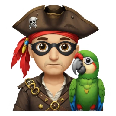 pirate and parrot sticker