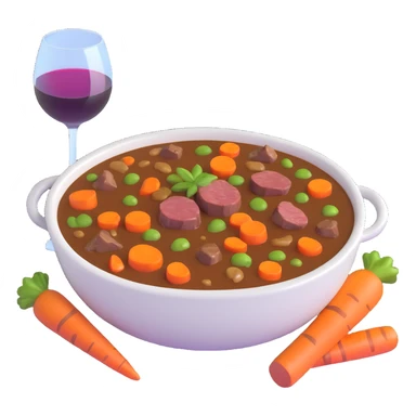 boeuf bourguignon french beef stew with carrots and wine sticker