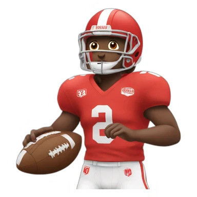 football player in red form sticker