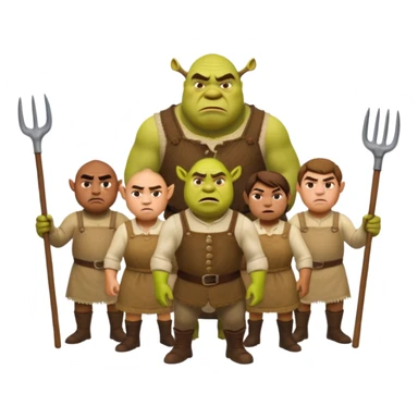 les villagois dans shrek avec des fourches sticker