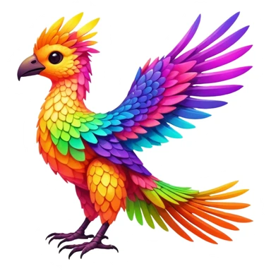 Exotic vibrant lush warm-colored neon-colored Fakémon-Trico-creature sticker