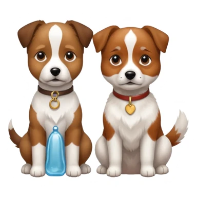 shizu-puddle mix dog sitting next to jack rassel dog sticker