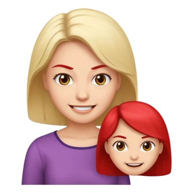 smiling woman and little angry woman sticker