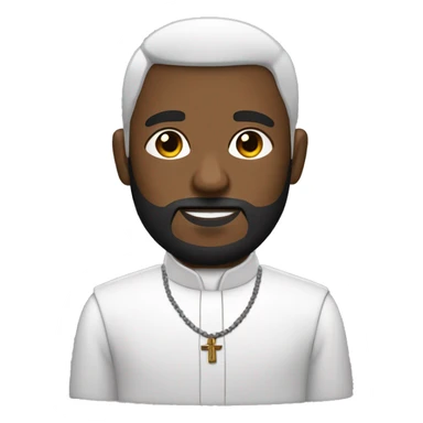 sacerdote con barba con  piel blanca con traje negro y crucifijo en la mano sticker