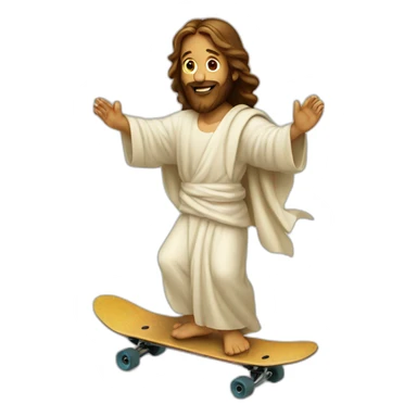 Jesus doing skateboard sticker