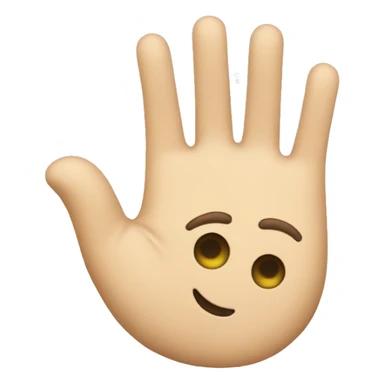 waving hand with face sticker