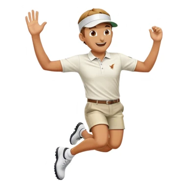 Golfer jumping with excitement  sticker