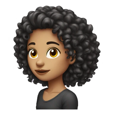 Dark curly long hair beautifull girl sticker