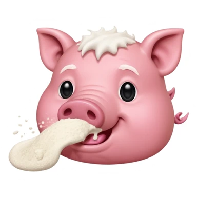 A hog snorting a line of flour  sticker