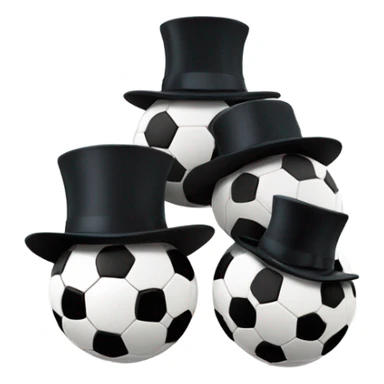 3 soccer balls in a tophat sticker