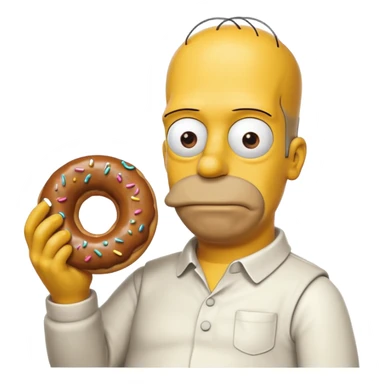 hommer simpson holding donut sticker