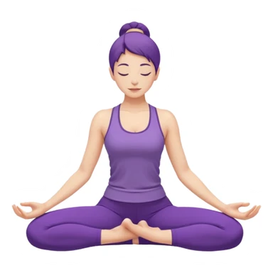 A woman in purple yoga clothes seated and bending forward to touch her toes, calm minimalist art style. sticker