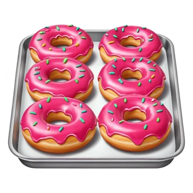 Strawberry donuts in a tray sticker