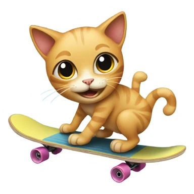 cat on a skateboard sticker