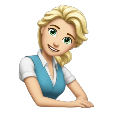 Emoji de Elsa de hombre trabajando en la oficina sticker