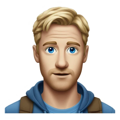 realistic portrait of a man with blue eyes  sticker