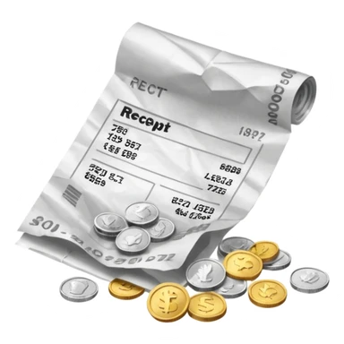 receipt and coins sticker