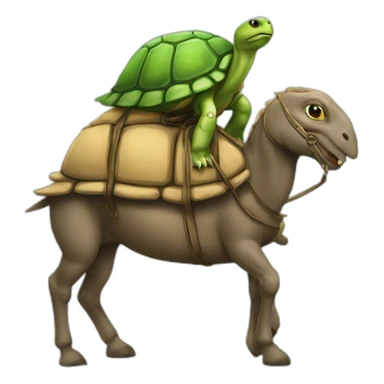 Une tortue sur un cheval sticker