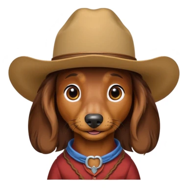 long hair daschund with a cowboy hat sticker