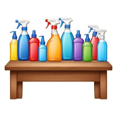 cleaning products on a table sticker