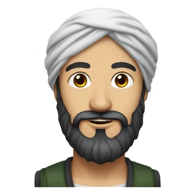 muslim white man wearing turban with black beard sticker