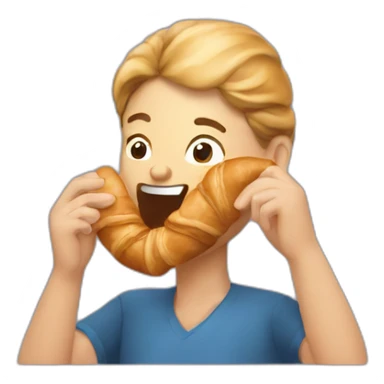people nibbling croissant sticker