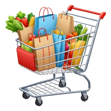 einkaufstüten im einkaufswagen sticker