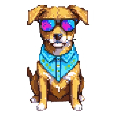 playful dog wearing sunglasses sticker