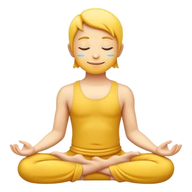 yellow emoji in lotus pose, meditating, calm face sticker