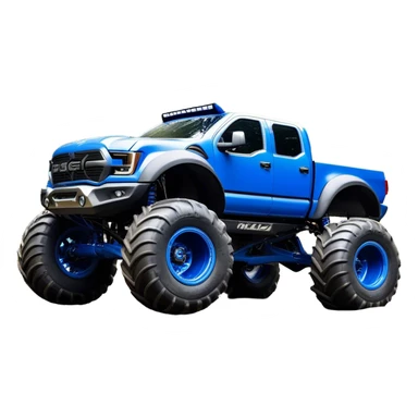 Bigfoot - Bigfoot 4x4 (Model Year: 2022) (Iconic colour: Blue) - An oversized, rugged monster truck with bold, aggressive lines painted in a striking blue. Focus on massive, rugged tires and a muscular chassis that exudes raw power and an urban legend feel. sticker