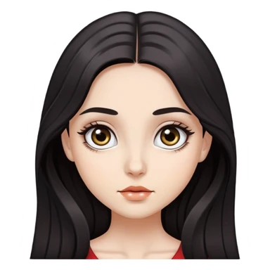 pretty girl with big dark eyes and long dark hair sticker