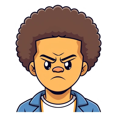Light skin Afro grumpy man sticker