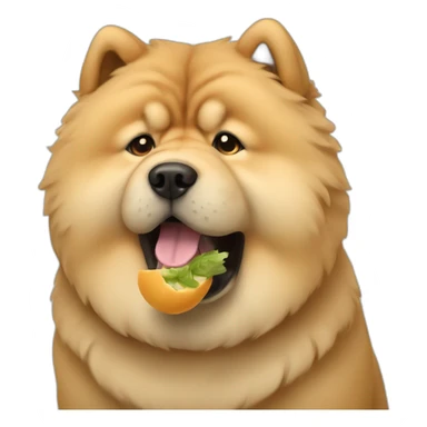chow chow eating sticker