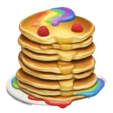 Stack of pancakes with rainbows  sticker
