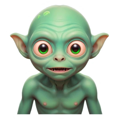 Neon gollum in space sticker