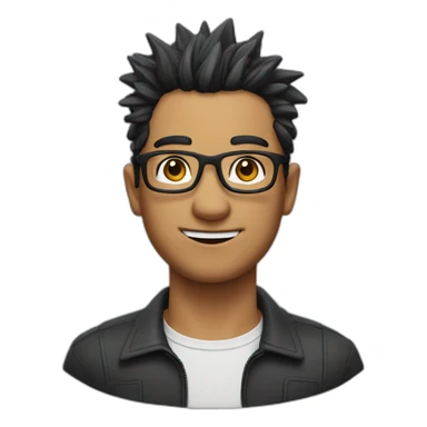Man with specs and hair spikes sticker