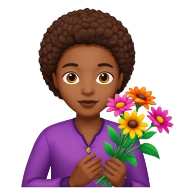 blACK holding flowers sticker