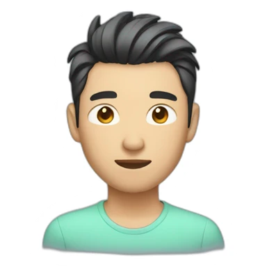 asian male with flow haircut sticker
