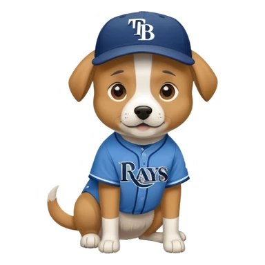 dog wearing tampa bay rays merch sticker