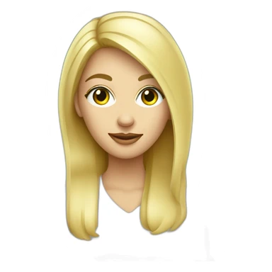 Mujer rubia ojos verdes sin lentes con celular marketer sticker